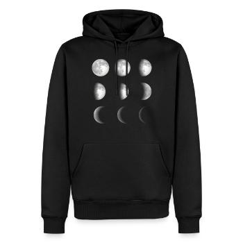 Phases de lune espace - Sweat à capuche Premium bio Homme - noir - Devant - Nico (187cm)