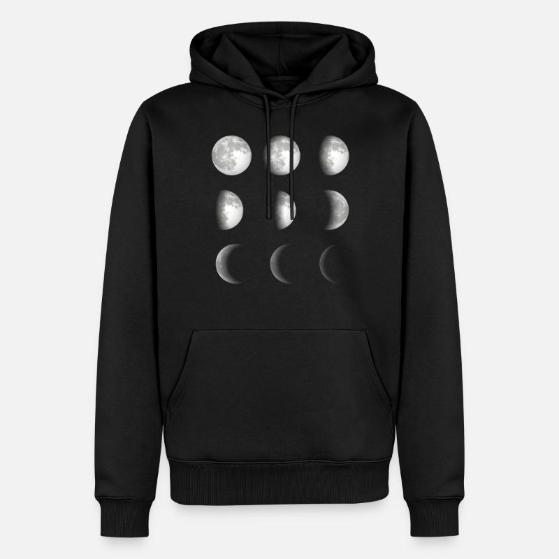 Phases de lune espace - Sweat à capuche Premium bio Homme - noir