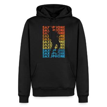 Saxophone Retro Vintage Saxophone - Männer Premium Bio Hoodie - Schwarz - Vorne - Nico (187cm)