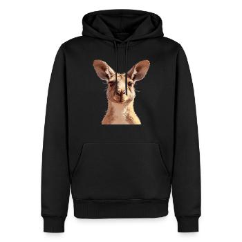 Kangourous Kangourou - Sweat à capuche Premium bio Homme - noir - Devant - Nico (187cm)