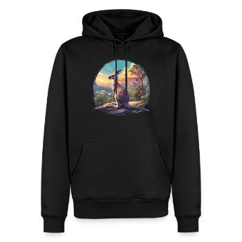 Kangaroos Kangaroo - Men’s Premium Organic Hoodie - black - Front - Nico (187cm)