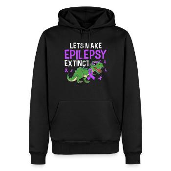 Lasst uns den Epilepsie ausgestorbenen lustigen Dinosaurier machen - Männer Premium Bio Hoodie - Schwarz - Vorne - Nico (187cm)