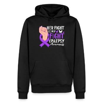 Ihr Kampf ist Epilepsie Nervensystem - Männer Premium Bio Hoodie - Schwarz - Vorne - Nico (187cm)