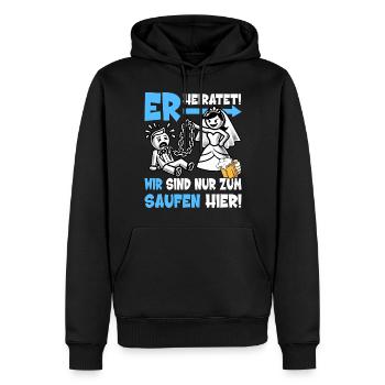 JGA T-Shirt Männer Junggesellenabschied Poltern - Männer Premium Bio Hoodie - Schwarz - Vorne - Nico (187cm)