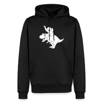 Drôle Dinosaure Mignon Paresseux Dino - Sweat à capuche Premium bio Homme - noir - Devant - Nico (187cm)