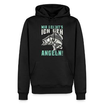 Pêcheur Canne à pêche Drôle Pêcheur Hobby Pêcheur - Sweat à capuche Premium bio Homme - noir - Devant - Nico (187cm)