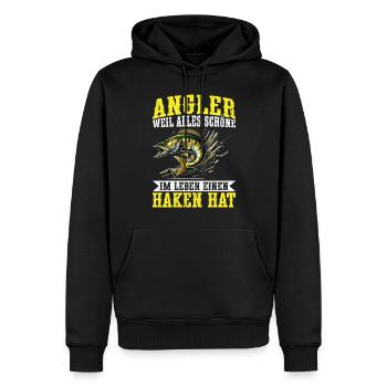 Angler Angelrute Witziges Fischer Hobbyfischer - Männer Premium Bio Hoodie - Schwarz - Vorne - Nico (187cm)