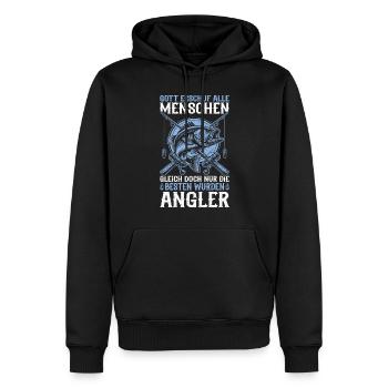 Angler Angelrute Witziges Fischer Hobbyfischer - Männer Premium Bio Hoodie - Schwarz - Vorne - Nico (187cm)