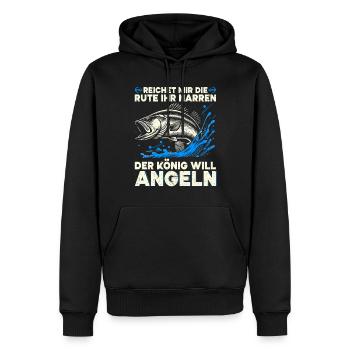 Pêcheur Canne à pêche Drôle Pêcheur Hobby Pêcheur - Sweat à capuche Premium bio Homme - noir - Devant - Nico (187cm)