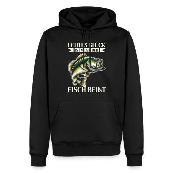 Pêcheur Canne à pêche Drôle Pêcheur Hobby Pêcheur - Sweat à capuche Premium bio Homme - noir - Devant - Nico (187cm)
