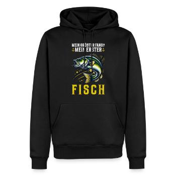 Angler Angelrute Witziges Fischer Hobbyfischer - Männer Premium Bio Hoodie - Schwarz - Vorne - Nico (187cm)