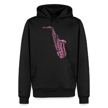 Saxophone Diamonds - Männer Premium Bio Hoodie - Schwarz - Vorne - Nico (187cm)