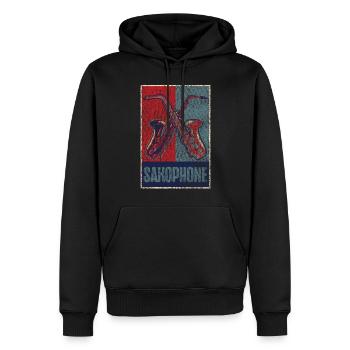 Saxophone Retro Vintage Saxophone - Männer Premium Bio Hoodie - Schwarz - Vorne - Nico (187cm)