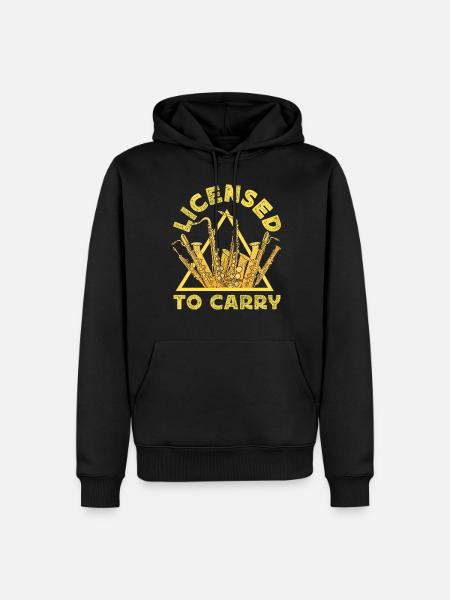 Saxophone Licensed To Carry - Men’s Premium Organic Hoodie - black
