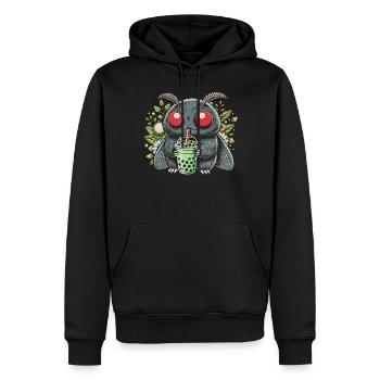 Mothman Drinking Bubble Tea - Männer Premium Bio Hoodie - Schwarz - Vorne - Nico (187cm)