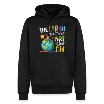 La terre sans art n’est que eh - Sweat à capuche Premium bio Homme - noir - Devant - Nico (187cm)