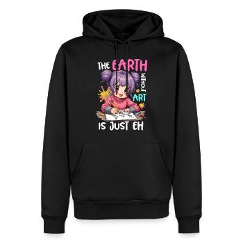 La terre sans art n’est que eh - Sweat à capuche Premium bio Homme - noir - Devant - Nico (187cm)