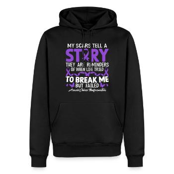Mes cicatrices racontent une histoire Ruban violet ACM Chiari - Sweat à capuche Premium bio Homme - noir - Devant - Nico (187cm)