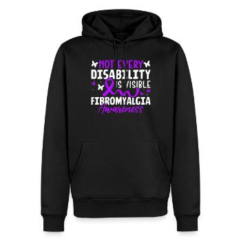 Nicht jede Behinderung ist sichtbar Lila Band - Männer Premium Bio Hoodie - Schwarz - Vorne - Nico (187cm)
