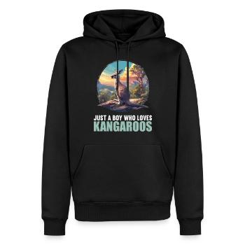 Kangaroos Kangaroo - Men’s Premium Organic Hoodie - black - Front - Nico (187cm)