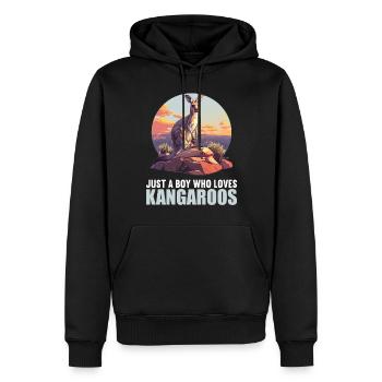 Kangaroos Kangaroo - Men’s Premium Organic Hoodie - black - Front - Nico (187cm)