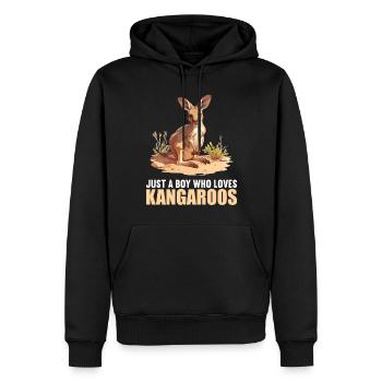 Kangaroos Kangaroo - Men’s Premium Organic Hoodie - black - Front - Nico (187cm)