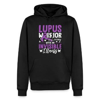 Leben mit einer unsichtbaren Krankheit Lila SLE Lupus - Männer Premium Bio Hoodie - Schwarz - Vorne - Nico (187cm)