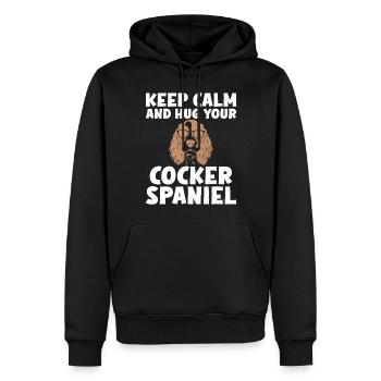 Cadeaux Cocker Spaniel - Sweat à capuche Premium bio Homme - noir - Devant - Nico (187cm)