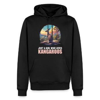 Kangourous Kangourou - Sweat à capuche Premium bio Homme - noir - Devant - Nico (187cm)