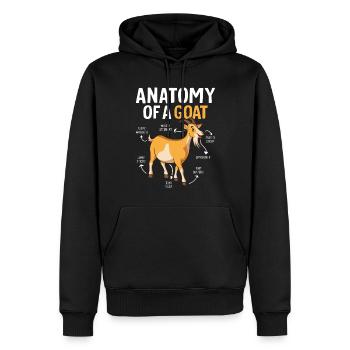 Anatomie D’une Chèvre Drôle Ferme Animaux D’élevage - Sweat à capuche Premium bio Homme - noir - Devant - Nico (187cm)