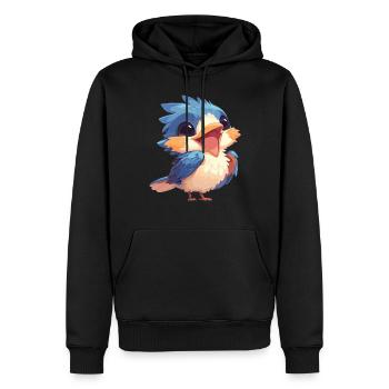 Martin-pêcheur Martin-pêcheur - Sweat à capuche Premium bio Homme - noir - Devant - Nico (187cm)