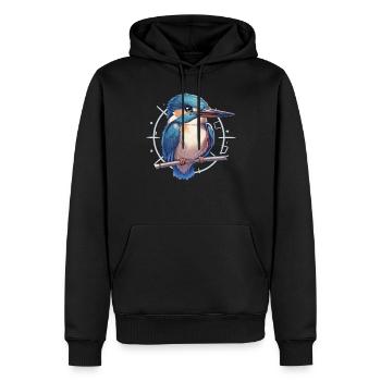 Martin-pêcheur Martin-pêcheur - Sweat à capuche Premium bio Homme - noir - Devant - Nico (187cm)