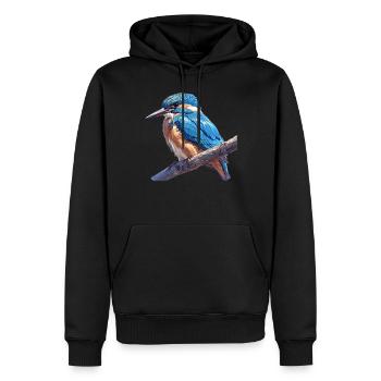Martin-pêcheur Martin-pêcheur - Sweat à capuche Premium bio Homme - noir - Devant - Nico (187cm)