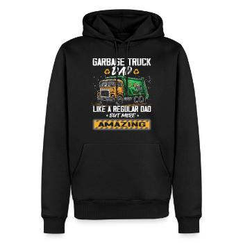 Chauffeur de camion à ordures pour les travailleurs de l’assainissement - Sweat à capuche Premium bio Homme - noir - Devant - Nico (187cm)