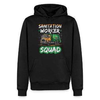 Chauffeur de camion à ordures pour les travailleurs de l’assainissement - Sweat à capuche Premium bio Homme - noir - Devant - Nico (187cm)