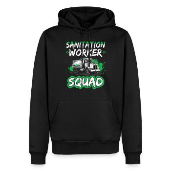 Chauffeur de camion à ordures pour les travailleurs de l’assainissement - Sweat à capuche Premium bio Homme - noir - Devant - Nico (187cm)