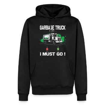 Chauffeur de camion à ordures pour les travailleurs de l’assainissement - Sweat à capuche Premium bio Homme - noir - Devant - Nico (187cm)