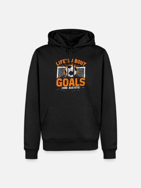 Fußball, Fußballer, Fussballspieler Junge - Männer Premium Bio Hoodie - Schwarz