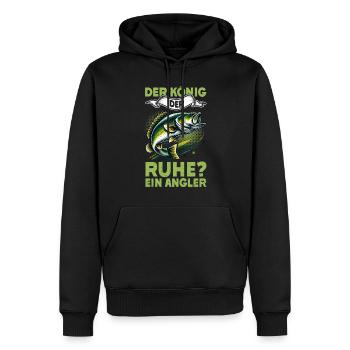 Pêcheur Canne à pêche Drôle Pêcheur Hobby Pêcheur - Sweat à capuche Premium bio Homme - noir - Devant - Nico (187cm)