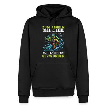 Pêcheur Canne à pêche Drôle Pêcheur Hobby Pêcheur - Sweat à capuche Premium bio Homme - noir - Devant - Nico (187cm)