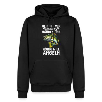 Angler Angelrute Witziges Fischer Hobbyfischer - Männer Premium Bio Hoodie - Schwarz - Vorne - Nico (187cm)