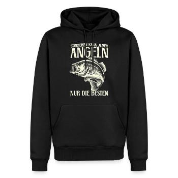 Pêcheur Canne à pêche Drôle Pêcheur Hobby Pêcheur - Sweat à capuche Premium bio Homme - noir - Devant - Nico (187cm)