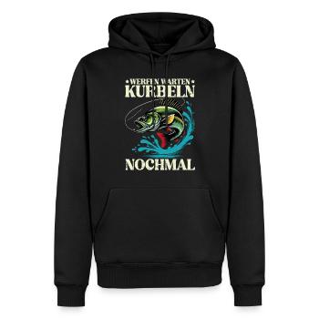 Pêcheur Canne à pêche Drôle Pêcheur Hobby Pêcheur - Sweat à capuche Premium bio Homme - noir - Devant - Nico (187cm)