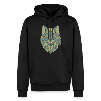 conception graphique de tête de chien colorée - Sweat à capuche Premium bio Homme - noir - Devant - Nico (187cm)