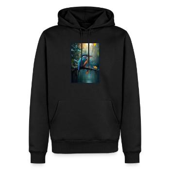 Martin-pêcheur Martin-pêcheur - Sweat à capuche Premium bio Homme - noir - Devant - Nico (187cm)