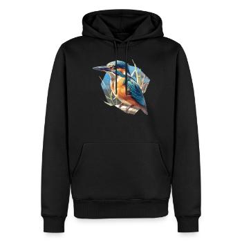 Martin-pêcheur Martin-pêcheur - Sweat à capuche Premium bio Homme - noir - Devant - Nico (187cm)