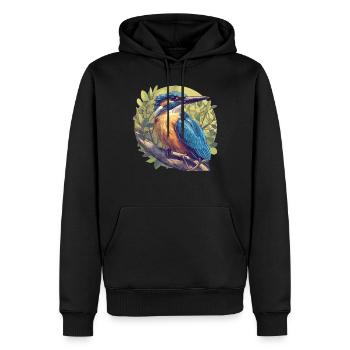 Martin-pêcheur Martin-pêcheur - Sweat à capuche Premium bio Homme - noir - Devant - Nico (187cm)