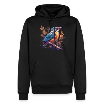 Martin-pêcheur Martin-pêcheur - Sweat à capuche Premium bio Homme - noir - Devant - Nico (187cm)