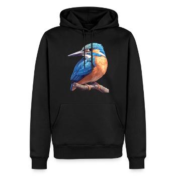 Martin-pêcheur Martin-pêcheur - Sweat à capuche Premium bio Homme - noir - Devant - Nico (187cm)