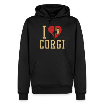 Corgi Gifts for Corgi Lovers - Men’s Premium Organic Hoodie - black - Front - Nico (187cm)